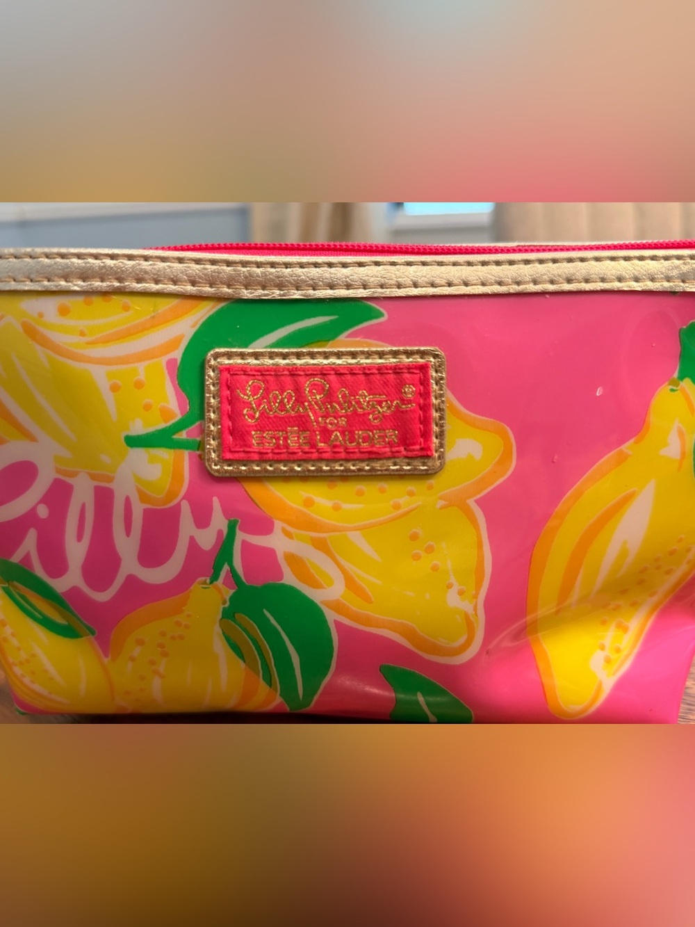 Lilly Pulitzer for Estée Lauder Lemon Cosmetic Makeup Bag - Picture 2 of 5